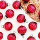 12 Pieces Glass Red Christmas Ornaments For Tree Decoration